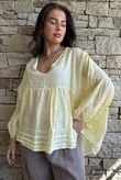  Sa Caleta Cotton Artist Smock Top Lemon